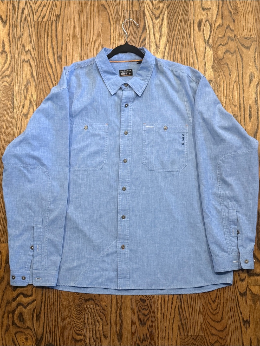 Orvis Light Blue Casual Button-Down Work Shirt